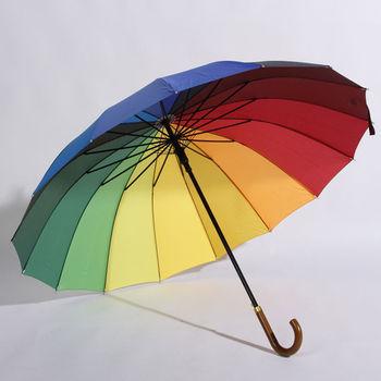 【廠家銷售】靚金興 特大高檔直桿彩虹傘 自動傘 廣告?zhèn)愣Y品傘
